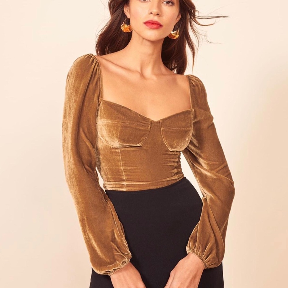 Reformation Mallory Top in Reyes Size 2 NWT